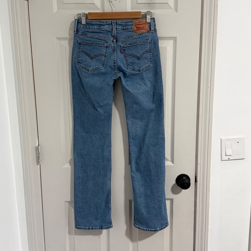 Levis Superlow Bootcut Jeans Women 26 Blue Denim Low Rise Y2K Streetwear Stretch - Picture 2 of 15